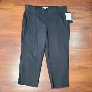 89th Madison Capri Pants Womens L Black Tummy Control Comfort Waist Stretch New